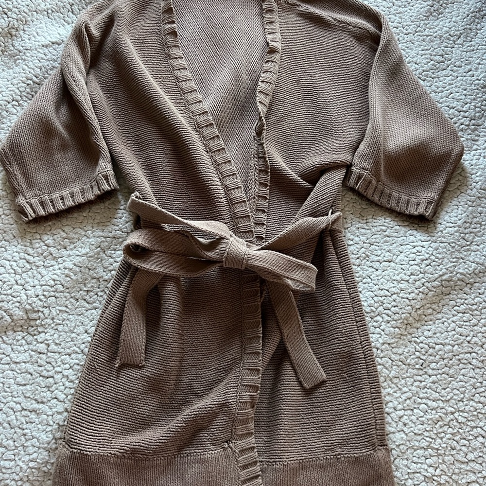 Pure Collection Tan Knit Cardigan